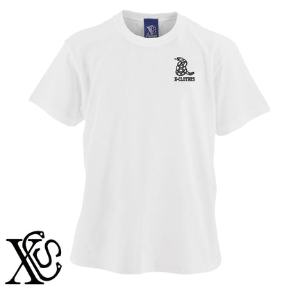 蛇4柄 刺繍 5.6oz 綿100% 半袖 Tシャツ メンズ レディース カットソー 大きいサイズあり【X-CLOTHES】オリジナル グッズ 刺繍 ワンポイント 雑貨【b 黒 紺 ブルー 赤 ワイン】【g 白 灰】 【1各種動物-猛獣】