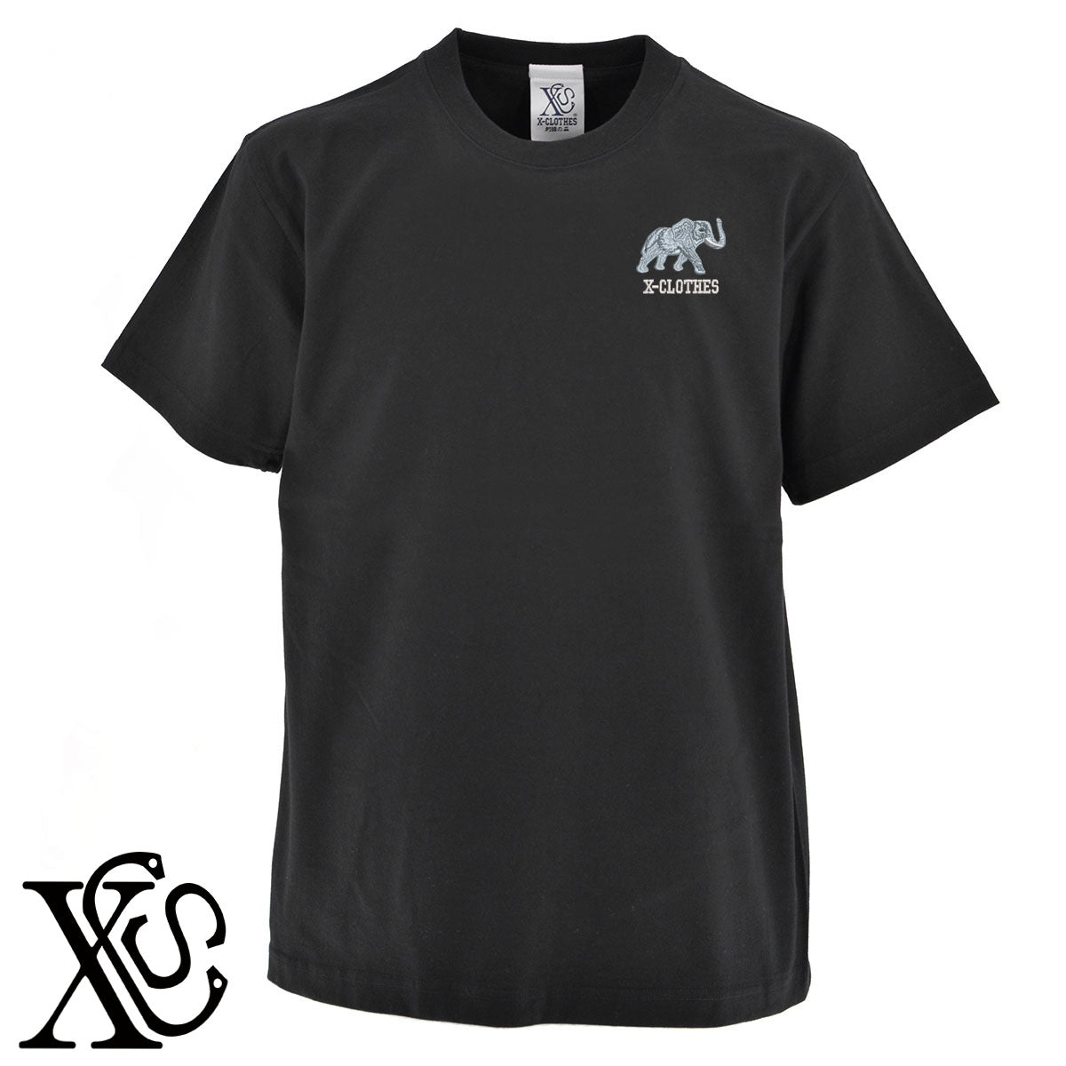 象7柄 刺繍 5.6oz 綿100% 半袖 Tシャツ メンズ レディース カットソー 大きいサイズあり【X-CLOTHES】オリジナル グッズ 刺繍 ワンポイント 雑貨【b 黒 紺 ブルー 赤 ワイン】【g 白 灰】 【1各種動物-草食動物】