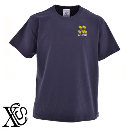 ひよこ2柄 刺繍 5.6oz 綿100% 半袖 Tシャツ メンズ レディース カットソー 大きいサイズあり【X-CLOTHES】オリジナル グッズ 刺繍 ワンポイント 雑貨【b 黒 紺 ブルー 赤 ワイン】【g 白 灰】 【1各種動物-鳥類】