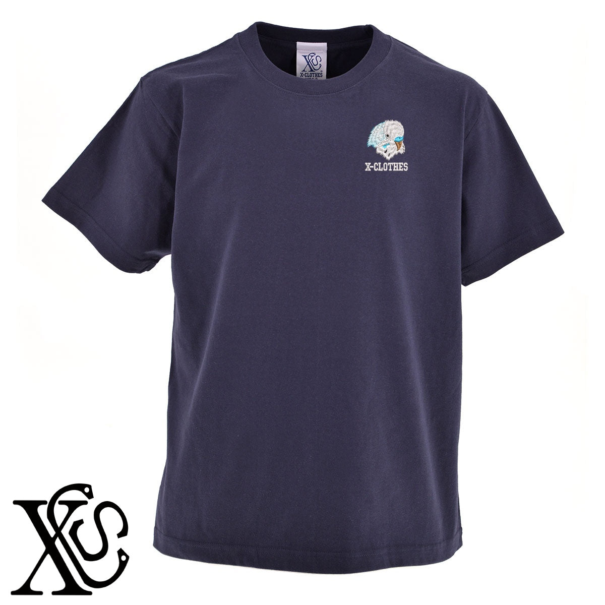 セキセイインコ3柄 刺繍 5.6oz 綿100% 半袖 Tシャツ メンズ レディース カットソー 大きいサイズあり【X-CLOTHES】オリジナル グッズ 刺繍 ワンポイント 雑貨【b 黒 紺 ブルー 赤 ワイン】【g 白 灰】 【1各種動物-鳥類】