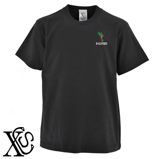 ハチドリ5柄 刺繍 5.6oz 綿100% 半袖 Tシャツ メンズ レディース カットソー 大きいサイズあり【X-CLOTHES】オリジナル グッズ 刺繍 ワンポイント 雑貨【b 黒 紺 ブルー 赤 ワイン】【g 白 灰】 【1各種動物-鳥類】