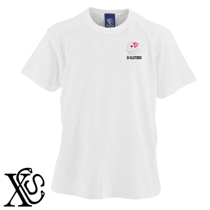 白文鳥2柄 刺繍 5.6oz 綿100% 半袖 Tシャツ メンズ レディース カットソー 大きいサイズあり【X-CLOTHES】オリジナル グッズ 刺繍 ワンポイント 雑貨【b 黒 紺 ブルー 赤 ワイン】【g 白 灰】 【1各種動物-鳥類】