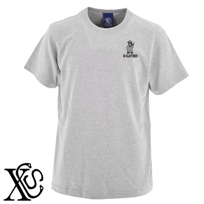 ボス犬2柄 刺繍 5.6oz 綿100% 半袖 Tシャツ メンズ レディース カットソー 大きいサイズあり【X-CLOTHES】オリジナル グッズ 刺繍 ワンポイント 雑貨【b 黒 紺 ブルー 赤 ワイン】【g 白 灰】 【2植物ロゴ-キャラクター】