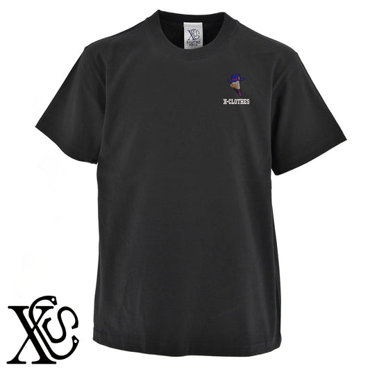 ボス犬5柄 刺繍 5.6oz 綿100% 半袖 Tシャツ メンズ レディース カットソー 大きいサイズあり【X-CLOTHES】オリジナル グッズ 刺繍 ワンポイント 雑貨【b 黒 紺 ブルー 赤 ワイン】【g 白 灰】 【2植物ロゴ-キャラクター】