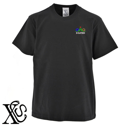 ラブ蝸牛2柄 刺繍 5.6oz 綿100% 半袖 Tシャツ メンズ レディース カットソー 大きいサイズあり【X-CLOTHES】オリジナル グッズ 刺繍 ワンポイント 雑貨【b 黒 紺 ブルー 赤 ワイン】【g 白 灰】 【2植物ロゴ-キャラクター】