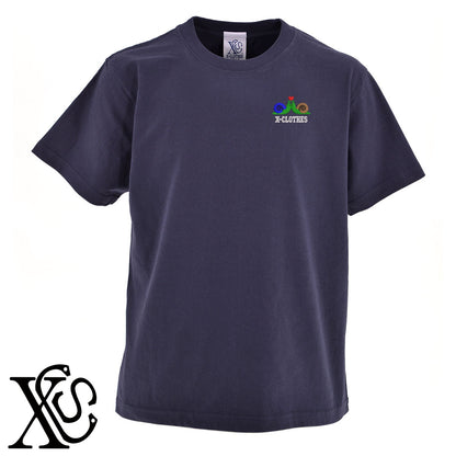 ラブ蝸牛2柄 刺繍 5.6oz 綿100% 半袖 Tシャツ メンズ レディース カットソー 大きいサイズあり【X-CLOTHES】オリジナル グッズ 刺繍 ワンポイント 雑貨【b 黒 紺 ブルー 赤 ワイン】【g 白 灰】 【2植物ロゴ-キャラクター】