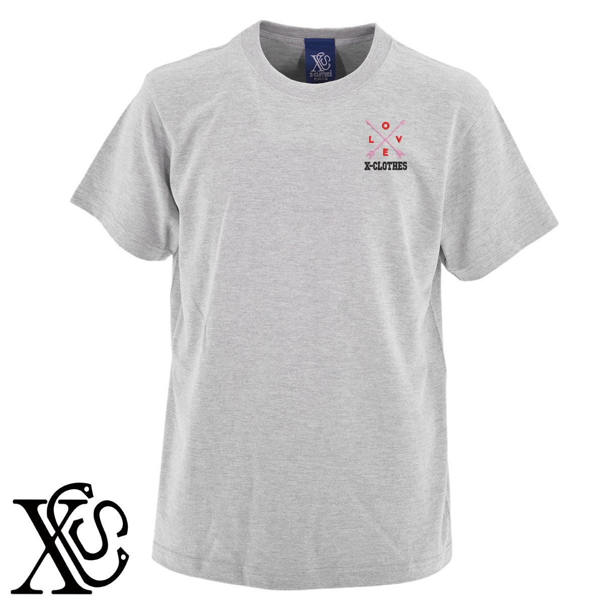 Love3柄 刺繍 5.6oz 綿100% 半袖 Tシャツ メンズ レディース カットソー 大きいサイズあり【X-CLOTHES】オリジナル グッズ 刺繍 ワンポイント 雑貨【b 黒 紺 ブルー 赤 ワイン】【g 白 灰】 【2植物ロゴ-モチーフ】