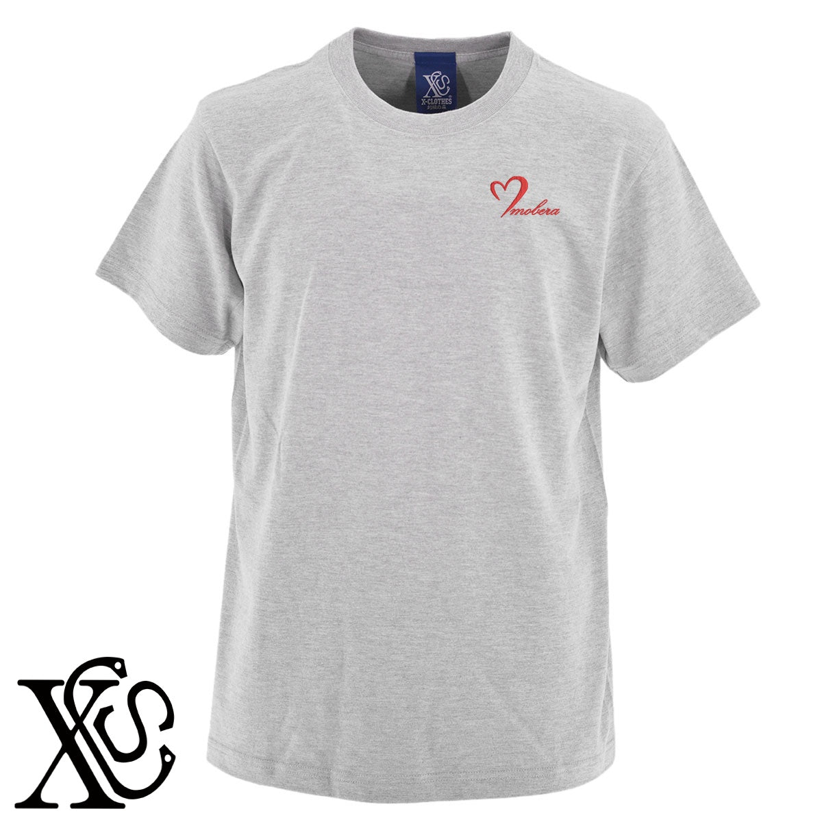 mobera2柄 刺繍 5.6oz 綿100% 半袖 Tシャツ メンズ レディース カットソー 大きいサイズあり【X-CLOTHES】オリジナル グッズ 刺繍 ワンポイント 雑貨【b 黒 紺 ブルー 赤 ワイン】【g 白 灰】 【2植物ロゴ-モチーフ】