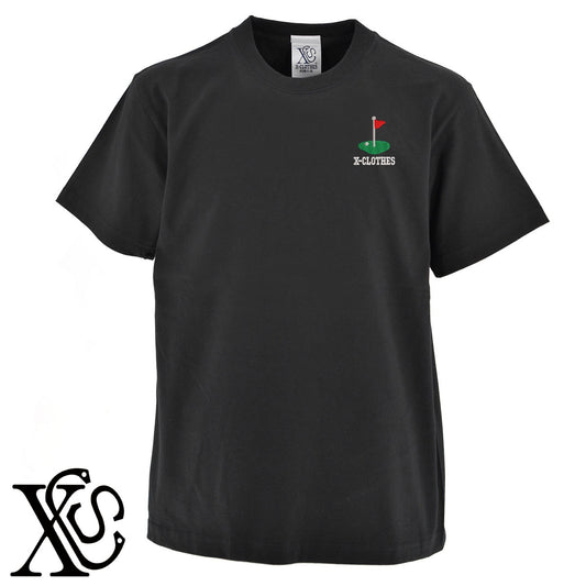 ゴルフ5柄 刺繍 5.6oz 綿100% 半袖 Tシャツ メンズ レディース カットソー 大きいサイズあり【X-CLOTHES】オリジナル グッズ 刺繍 ワンポイント 雑貨【b 黒 紺 ブルー 赤 ワイン】【g 白 灰】 【2植物ロゴ-モチーフ】