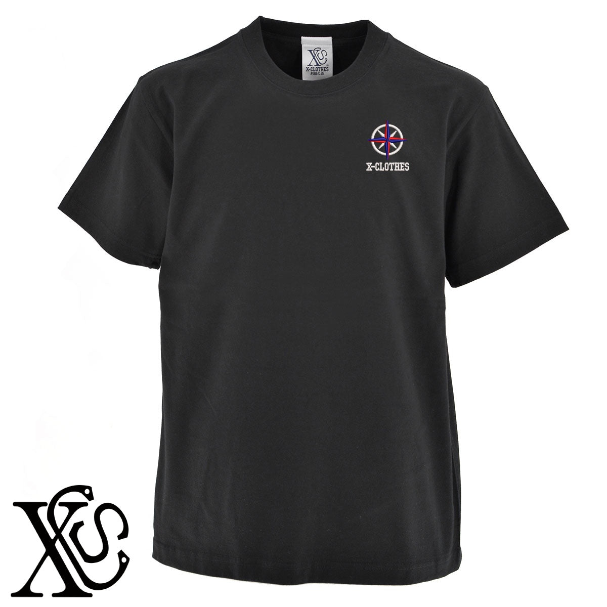 船3柄 刺繍 5.6oz 綿100% 半袖 Tシャツ メンズ レディース カットソー 大きいサイズあり【X-CLOTHES】オリジナル グッズ 刺繍 ワンポイント 雑貨【b 黒 紺 ブルー 赤 ワイン】【g 白 灰】 【2植物ロゴ-モチーフ】