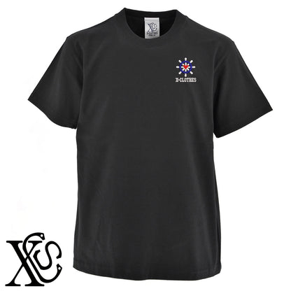 船4柄 刺繍 5.6oz 綿100% 半袖 Tシャツ メンズ レディース カットソー 大きいサイズあり【X-CLOTHES】オリジナル グッズ 刺繍 ワンポイント 雑貨【b 黒 紺 ブルー 赤 ワイン】【g 白 灰】 【2植物ロゴ-モチーフ】
