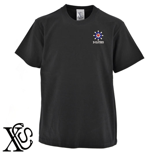 船4柄 刺繍 5.6oz 綿100% 半袖 Tシャツ メンズ レディース カットソー 大きいサイズあり【X-CLOTHES】オリジナル グッズ 刺繍 ワンポイント 雑貨【b 黒 紺 ブルー 赤 ワイン】【g 白 灰】 【2植物ロゴ-モチーフ】