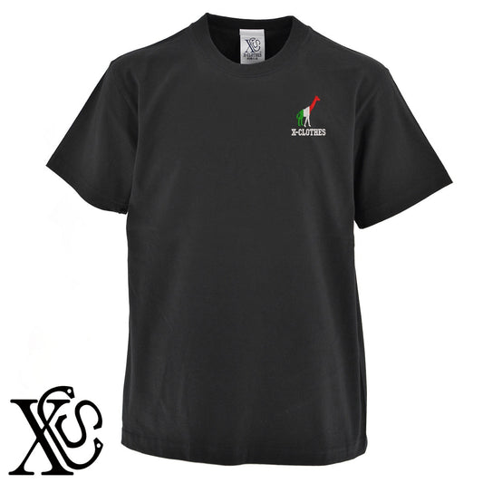 キリン4柄 刺繍 5.6oz 綿100% 半袖 Tシャツ メンズ レディース カットソー 大きいサイズあり【X-CLOTHES】オリジナル グッズ 刺繍 ワンポイント 雑貨【b 黒 紺 ブルー 赤 ワイン】【g 白 灰】 【2植物ロゴ-国旗】