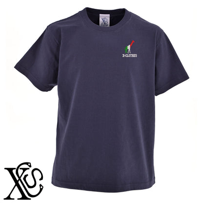 キリン4柄 刺繍 5.6oz 綿100% 半袖 Tシャツ メンズ レディース カットソー 大きいサイズあり【X-CLOTHES】オリジナル グッズ 刺繍 ワンポイント 雑貨【b 黒 紺 ブルー 赤 ワイン】【g 白 灰】 【2植物ロゴ-国旗】
