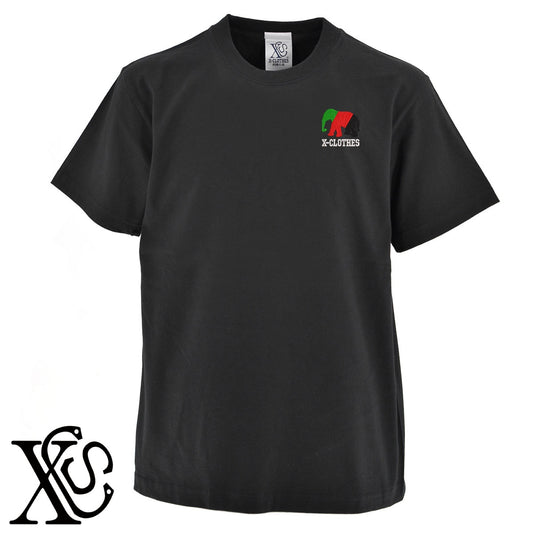 象4柄 刺繍 5.6oz 綿100% 半袖 Tシャツ メンズ レディース カットソー 大きいサイズあり【X-CLOTHES】オリジナル グッズ 刺繍 ワンポイント 雑貨【b 黒 紺 ブルー 赤 ワイン】【g 白 灰】 【2植物ロゴ-国旗】