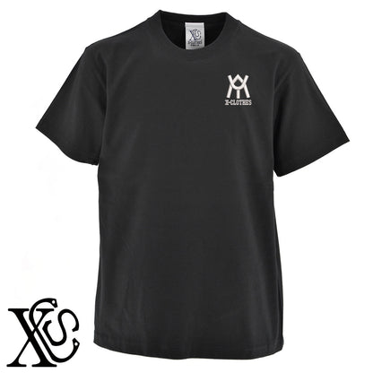 AYロゴ2柄 刺繍 5.6oz 綿100% 半袖 Tシャツ メンズ レディース カットソー 大きいサイズあり【X-CLOTHES】オリジナル グッズ 刺繍 ワンポイント 雑貨【b 黒 紺 ブルー 赤 ワイン】【g 白 灰】 【2植物ロゴ-文字ロゴ】