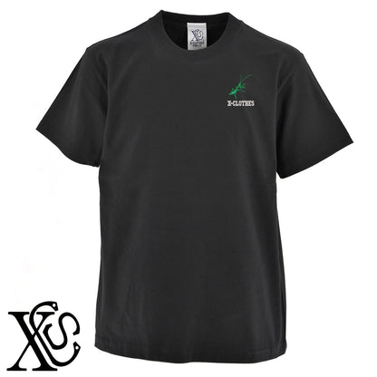 カマキリ2柄 刺繍 5.6oz 綿100% 半袖 Tシャツ メンズ レディース カットソー 大きいサイズあり【X-CLOTHES】オリジナル グッズ 刺繍 ワンポイント 雑貨【b 黒 紺 ブルー 赤 ワイン】【g 白 灰】 【2植物ロゴ-昆虫】