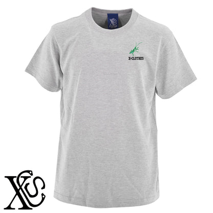 カマキリ2柄 刺繍 5.6oz 綿100% 半袖 Tシャツ メンズ レディース カットソー 大きいサイズあり【X-CLOTHES】オリジナル グッズ 刺繍 ワンポイント 雑貨【b 黒 紺 ブルー 赤 ワイン】【g 白 灰】 【2植物ロゴ-昆虫】
