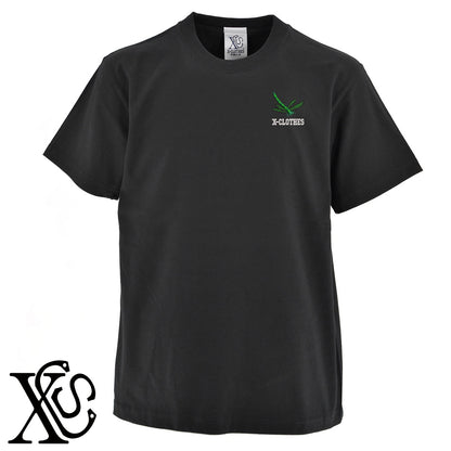 トンボ3柄 刺繍 5.6oz 綿100% 半袖 Tシャツ メンズ レディース カットソー 大きいサイズあり【X-CLOTHES】オリジナル グッズ 刺繍 ワンポイント 雑貨【b 黒 紺 ブルー 赤 ワイン】【g 白 灰】 【2植物ロゴ-昆虫】
