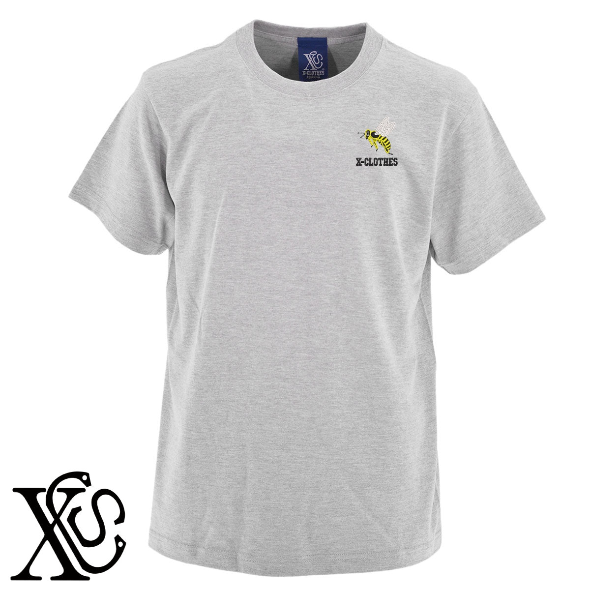 蜂2柄 刺繍 5.6oz 綿100% 半袖 Tシャツ メンズ レディース カットソー 大きいサイズあり【X-CLOTHES】オリジナル グッズ 刺繍 ワンポイント 雑貨【b 黒 紺 ブルー 赤 ワイン】【g 白 灰】 【2植物ロゴ-昆虫】