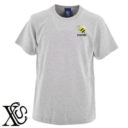 蜂3柄 刺繍 5.6oz 綿100% 半袖 Tシャツ メンズ レディース カットソー 大きいサイズあり【X-CLOTHES】オリジナル グッズ 刺繍 ワンポイント 雑貨【b 黒 紺 ブルー 赤 ワイン】【g 白 灰】 【2植物ロゴ-昆虫】