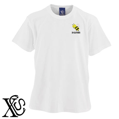 蜂3柄 刺繍 5.6oz 綿100% 半袖 Tシャツ メンズ レディース カットソー 大きいサイズあり【X-CLOTHES】オリジナル グッズ 刺繍 ワンポイント 雑貨【b 黒 紺 ブルー 赤 ワイン】【g 白 灰】 【2植物ロゴ-昆虫】