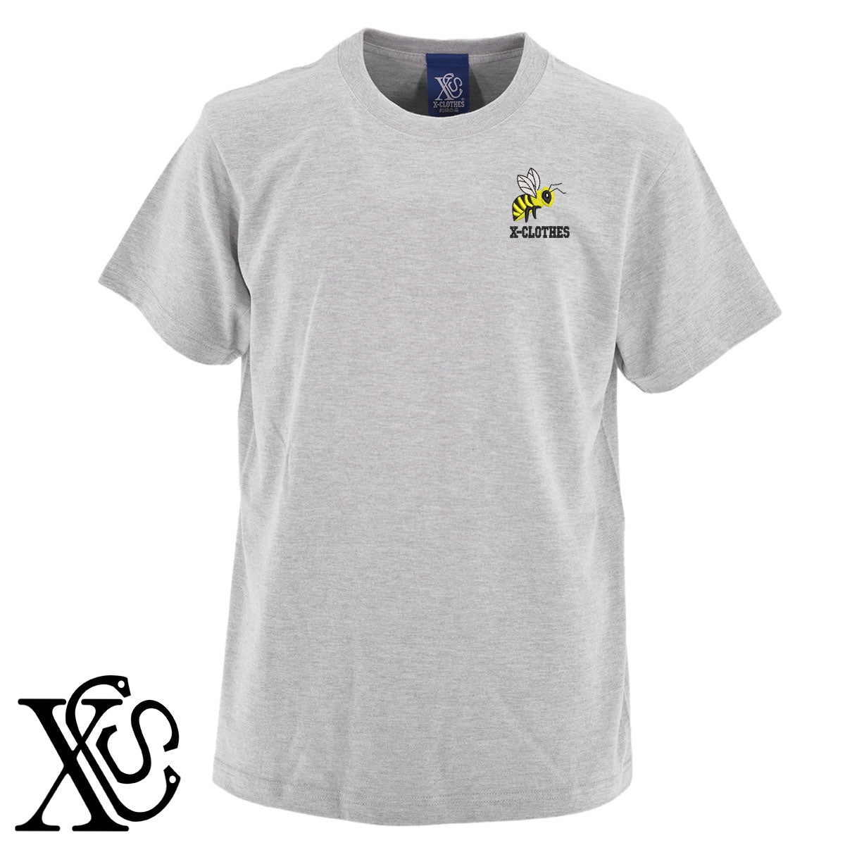 蜂5柄 刺繍 5.6oz 綿100% 半袖 Tシャツ メンズ レディース カットソー 大きいサイズあり【X-CLOTHES】オリジナル グッズ 刺繍 ワンポイント 雑貨【b 黒 紺 ブルー 赤 ワイン】【g 白 灰】 【2植物ロゴ-昆虫】