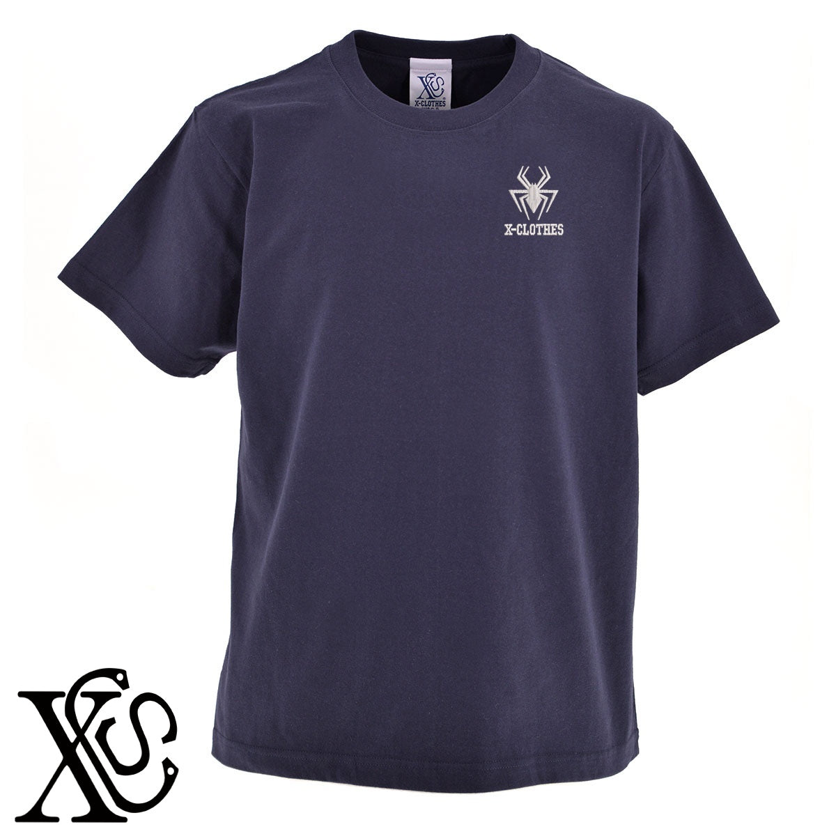 蜘蛛5柄 刺繍 5.6oz 綿100% 半袖 Tシャツ メンズ レディース カットソー 大きいサイズあり【X-CLOTHES】オリジナル グッズ 刺繍 ワンポイント 雑貨【b 黒 紺 ブルー 赤 ワイン】【g 白 灰】 【2植物ロゴ-昆虫】