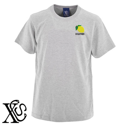 レモン2柄 刺繍 5.6oz 綿100% 半袖 Tシャツ メンズ レディース カットソー 大きいサイズあり【X-CLOTHES】オリジナル グッズ 刺繍 ワンポイント 雑貨【b 黒 紺 ブルー 赤 ワイン】【g 白 灰】 【2植物ロゴ-果物】