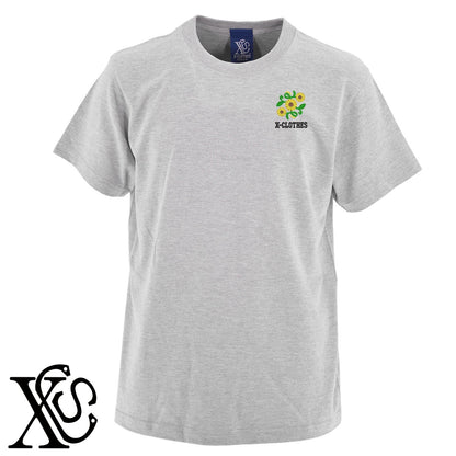 ひまわり3柄 刺繍 5.6oz 綿100% 半袖 Tシャツ メンズ レディース カットソー 大きいサイズあり【X-CLOTHES】オリジナル グッズ 刺繍 ワンポイント 雑貨【b 黒 紺 ブルー 赤 ワイン】【g 白 灰】 【2植物ロゴ-植物】