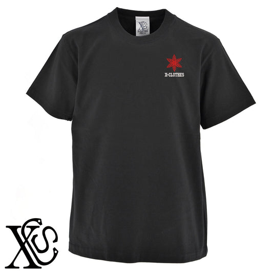 花19柄 刺繍 5.6oz 綿100% 半袖 Tシャツ メンズ レディース カットソー 大きいサイズあり【X-CLOTHES】オリジナル グッズ 刺繍 ワンポイント 雑貨【b 黒 紺 ブルー 赤 ワイン】【g 白 灰】 【2植物ロゴ-植物】