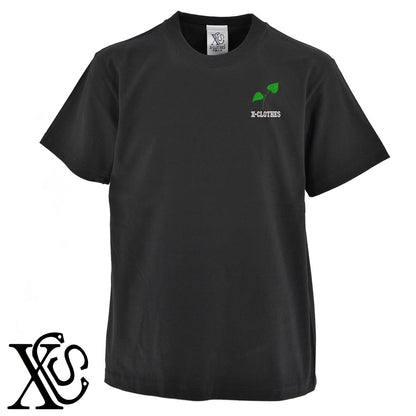 葉っぱ3柄 刺繍 5.6oz 綿100% 半袖 Tシャツ メンズ レディース カットソー 大きいサイズあり【X-CLOTHES】オリジナル グッズ 刺繍 ワンポイント 雑貨【b 黒 紺 ブルー 赤 ワイン】【g 白 灰】 【2植物ロゴ-植物】