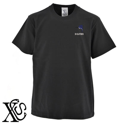 カジキ5柄 刺繍 5.6oz 綿100% 半袖 Tシャツ メンズ レディース カットソー 大きいサイズあり【X-CLOTHES】オリジナル グッズ 刺繍 ワンポイント 雑貨【b 黒 紺 ブルー 赤 ワイン】【g 白 灰】 【2植物ロゴ-魚類】
