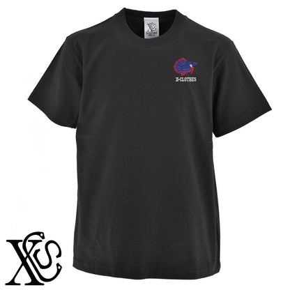 ジャイアントベタ4柄 刺繍 5.6oz 綿100% 半袖 Tシャツ メンズ レディース カットソー 大きいサイズあり【X-CLOTHES】オリジナル グッズ 刺繍 ワンポイント 雑貨【b 黒 紺 ブルー 赤 ワイン】【g 白 灰】 【2植物ロゴ-魚類】