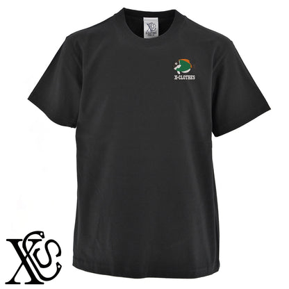 熱帯魚2柄 刺繍 5.6oz 綿100% 半袖 Tシャツ メンズ レディース カットソー 大きいサイズあり【X-CLOTHES】オリジナル グッズ 刺繍 ワンポイント 雑貨【b 黒 紺 ブルー 赤 ワイン】【g 白 灰】 【2植物ロゴ-魚類】