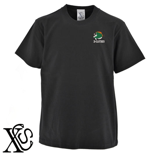 熱帯魚2柄 刺繍 5.6oz 綿100% 半袖 Tシャツ メンズ レディース カットソー 大きいサイズあり【X-CLOTHES】オリジナル グッズ 刺繍 ワンポイント 雑貨【b 黒 紺 ブルー 赤 ワイン】【g 白 灰】 【2植物ロゴ-魚類】