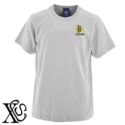 熱帯魚3柄 刺繍 5.6oz 綿100% 半袖 Tシャツ メンズ レディース カットソー 大きいサイズあり【X-CLOTHES】オリジナル グッズ 刺繍 ワンポイント 雑貨【b 黒 紺 ブルー 赤 ワイン】【g 白 灰】 【2植物ロゴ-魚類】