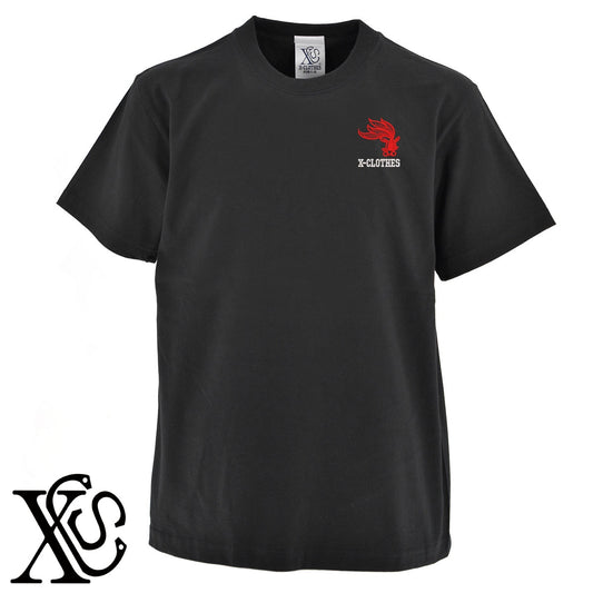 金魚4柄 刺繍 5.6oz 綿100% 半袖 Tシャツ メンズ レディース カットソー 大きいサイズあり【X-CLOTHES】オリジナル グッズ 刺繍 ワンポイント 雑貨【b 黒 紺 ブルー 赤 ワイン】【g 白 灰】 【2植物ロゴ-魚類】