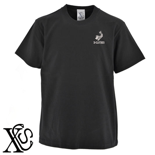 鯉3柄 刺繍 5.6oz 綿100% 半袖 Tシャツ メンズ レディース カットソー 大きいサイズあり【X-CLOTHES】オリジナル グッズ 刺繍 ワンポイント 雑貨【b 黒 紺 ブルー 赤 ワイン】【g 白 灰】 【2植物ロゴ-魚類】