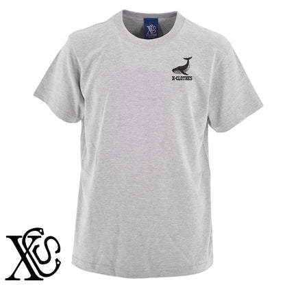 鯨3柄 刺繍 5.6oz 綿100% 半袖 Tシャツ メンズ レディース カットソー 大きいサイズあり【X-CLOTHES】オリジナル グッズ 刺繍 ワンポイント 雑貨【b 黒 紺 ブルー 赤 ワイン】【g 白 灰】 【2植物ロゴ-魚類】