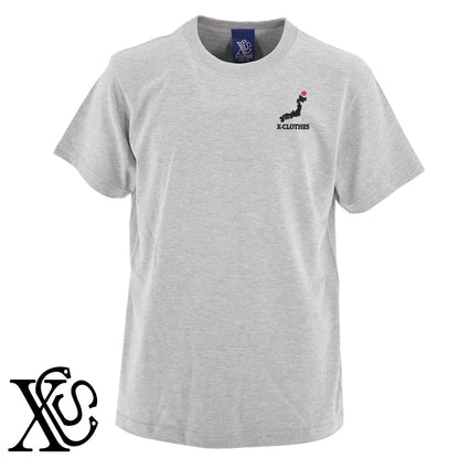 [j]小文字柄 刺繍 5.6oz 綿100% 半袖 Tシャツ メンズ レディース カットソー 大きいサイズあり【X-CLOTHES】オリジナル グッズ 刺繍 ワンポイント 雑貨【b 黒 紺 ブルー 赤 ワイン】【g 白 灰】 【3文字標識-日本地図字】