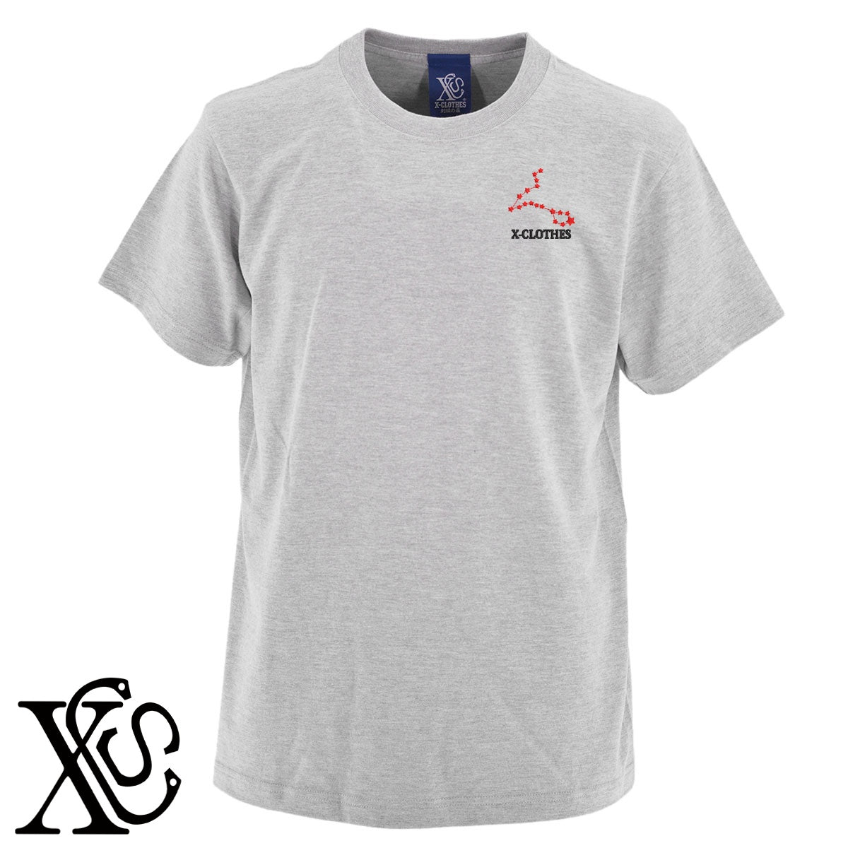 うお座柄 刺繍 5.6oz 綿100% 半袖 Tシャツ メンズ レディース カットソー 大きいサイズあり【X-CLOTHES】オリジナル グッズ 刺繍 ワンポイント 雑貨【b 黒 紺 ブルー 赤 ワイン】【g 白 灰】 【3文字標識-星座】