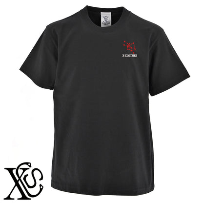 おうし座柄 刺繍 5.6oz 綿100% 半袖 Tシャツ メンズ レディース カットソー 大きいサイズあり【X-CLOTHES】オリジナル グッズ 刺繍 ワンポイント 雑貨【b 黒 紺 ブルー 赤 ワイン】【g 白 灰】 【3文字標識-星座】