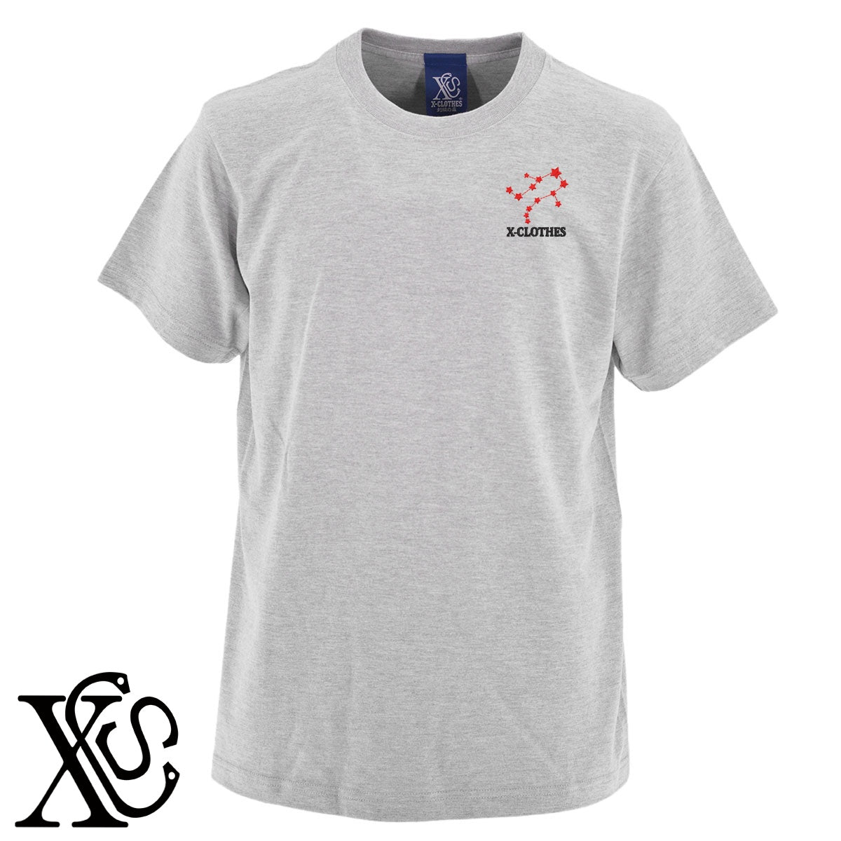 ふたご座柄 刺繍 5.6oz 綿100% 半袖 Tシャツ メンズ レディース カットソー 大きいサイズあり【X-CLOTHES】オリジナル グッズ 刺繍 ワンポイント 雑貨【b 黒 紺 ブルー 赤 ワイン】【g 白 灰】 【3文字標識-星座】