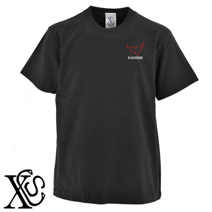 やぎ座柄 刺繍 5.6oz 綿100% 半袖 Tシャツ メンズ レディース カットソー 大きいサイズあり【X-CLOTHES】オリジナル グッズ 刺繍 ワンポイント 雑貨【b 黒 紺 ブルー 赤 ワイン】【g 白 灰】 【3文字標識-星座】