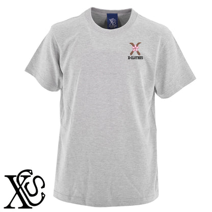 [X]さくら柄 刺繍 5.6oz 綿100% 半袖 Tシャツ メンズ レディース カットソー 大きいサイズあり【X-CLOTHES】オリジナル グッズ 刺繍 ワンポイント 雑貨【b 黒 紺 ブルー 赤 ワイン】【g 白 灰】 【3文字標識-桜字】