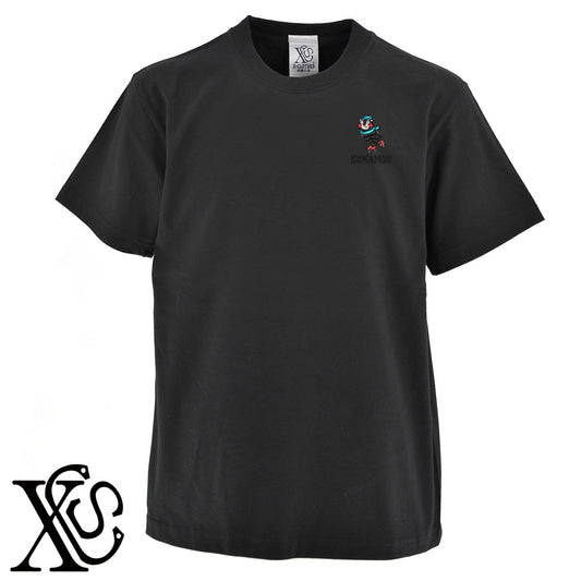 くまモン102柄 刺繍 5.6oz 綿100% 半袖 Tシャツ メンズ レディース カットソー 大きいサイズあり【X-CLOTHES】オリジナル グッズ 刺繍 ワンポイント 雑貨【b 黒 紺 ブルー 赤 ワイン】【g 白 灰】 【4くまモン-A】
