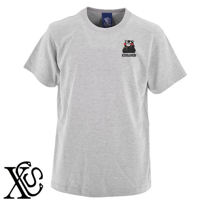 くまモン104柄 刺繍 5.6oz 綿100% 半袖 Tシャツ メンズ レディース カットソー 大きいサイズあり【X-CLOTHES】オリジナル グッズ 刺繍 ワンポイント 雑貨【b 黒 紺 ブルー 赤 ワイン】【g 白 灰】 【4くまモン-A】