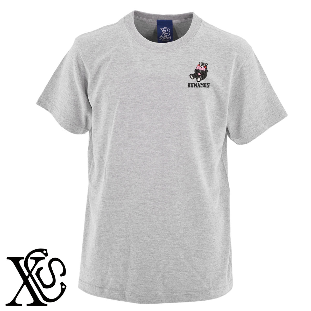 くまモン111柄 刺繍 5.6oz 綿100% 半袖 Tシャツ メンズ レディース カットソー 大きいサイズあり【X-CLOTHES】オリジナル グッズ 刺繍 ワンポイント 雑貨【b 黒 紺 ブルー 赤 ワイン】【g 白 灰】 【4くまモン-A】
