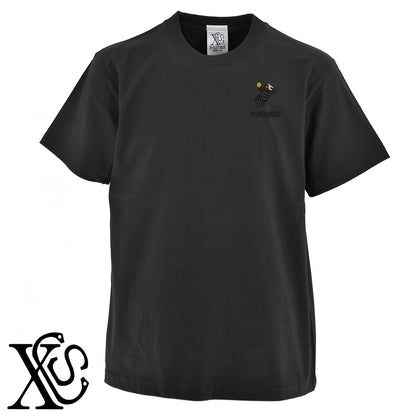 くまモン116柄 刺繍 5.6oz 綿100% 半袖 Tシャツ メンズ レディース カットソー 大きいサイズあり【X-CLOTHES】オリジナル グッズ 刺繍 ワンポイント 雑貨【b 黒 紺 ブルー 赤 ワイン】【g 白 灰】 【4くまモン-A】
